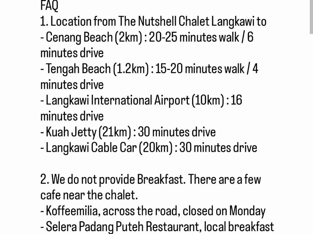 The Nutshell Chalet Langkawi Pantai Cenang  Eksteriør billede